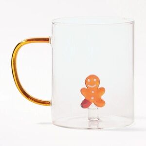Borosilicate Glass Peekaboo Mug Gingerbread Man